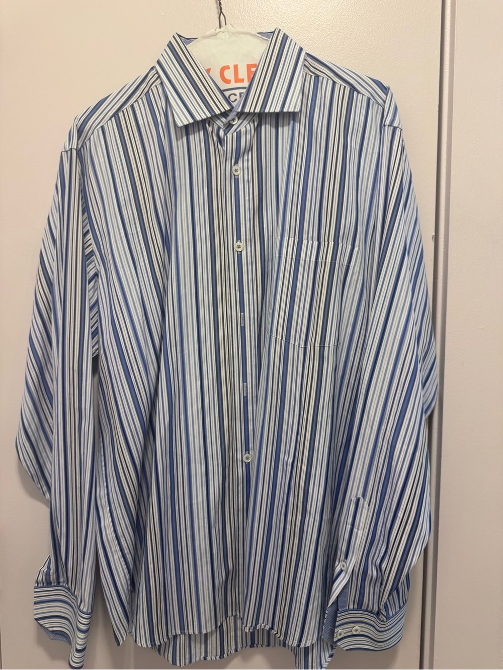 Bugatchi Men’s Extra Large classic Fit striped Print Long Sleeve Button Down XL